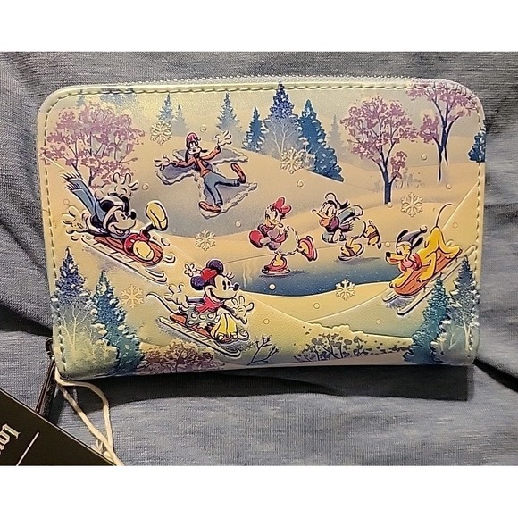 Loungefly Handbags - Loungefly Disney Mickey Mouse & Friends Winter Wonderland Zip Around Wallet